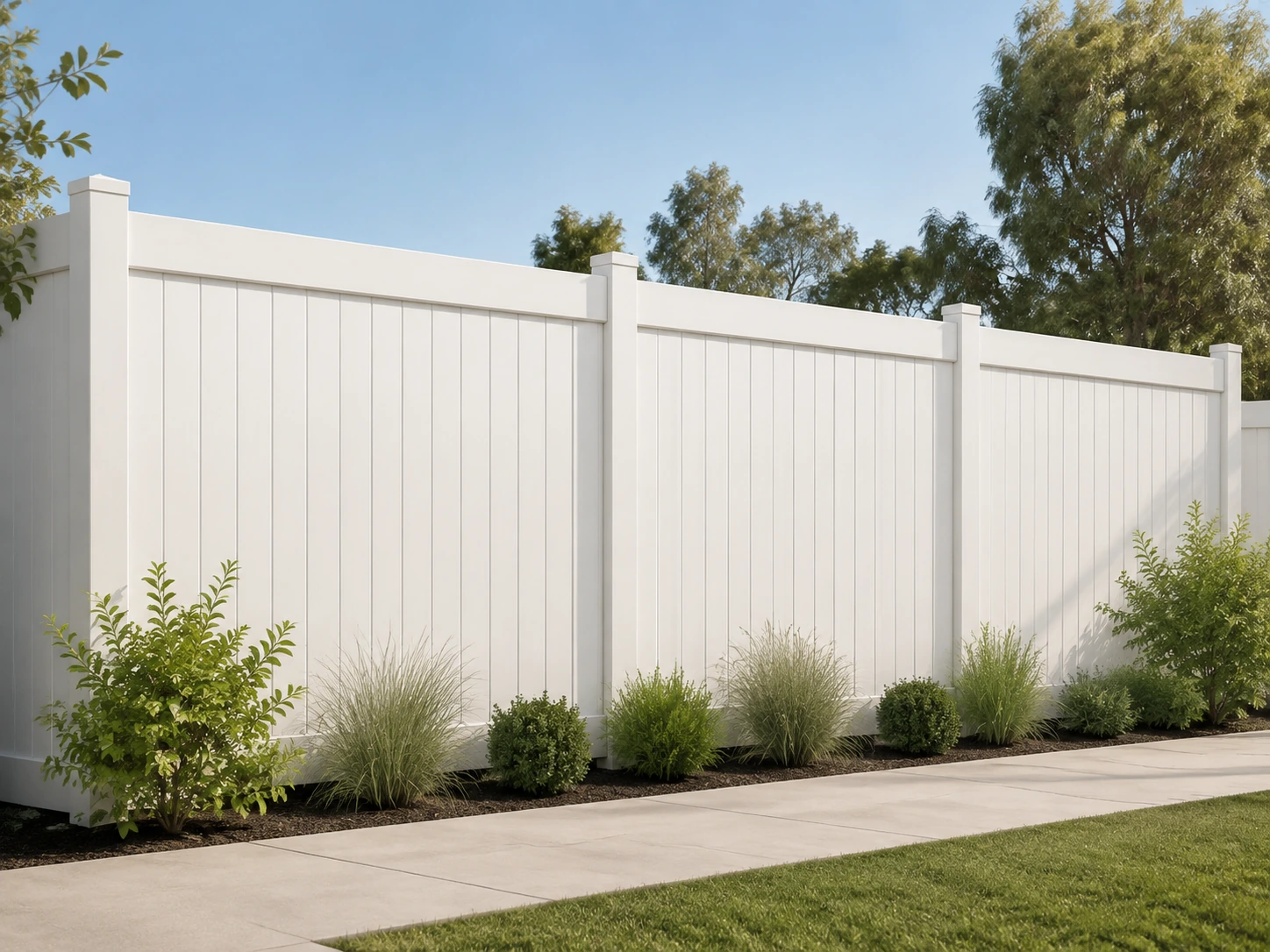 White vinyl privacy fence product example